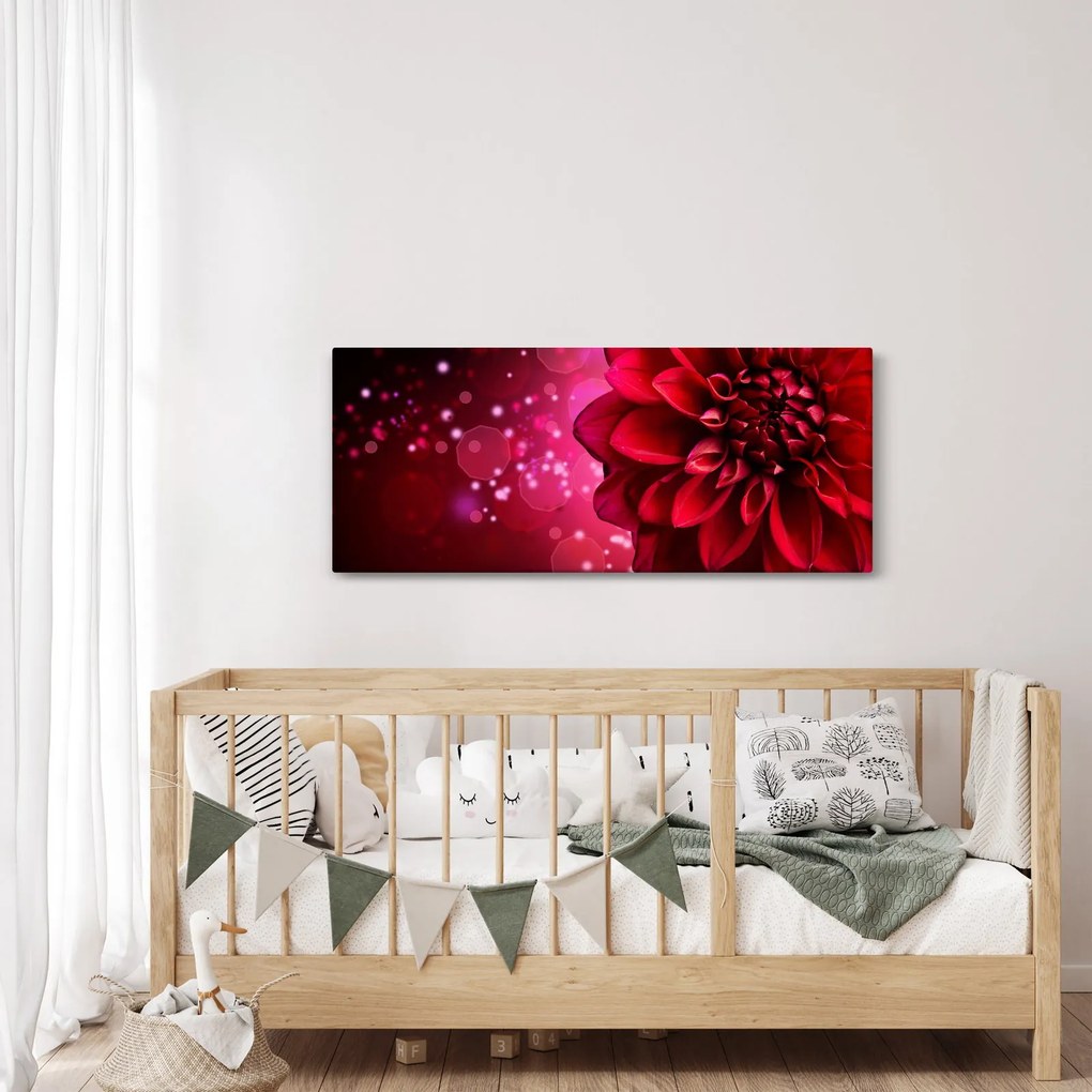Obraz červené kvety (120x50 cm)