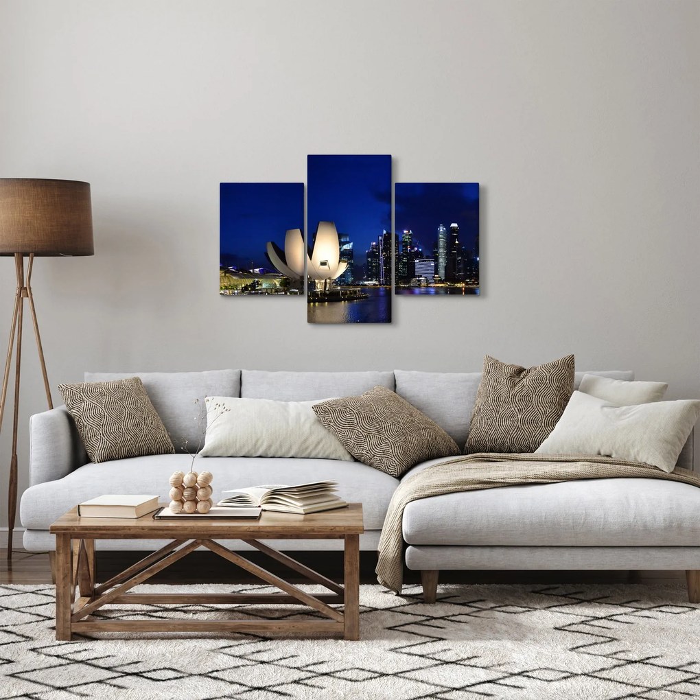 Obraz nočného Singapuru (90x60 cm)
