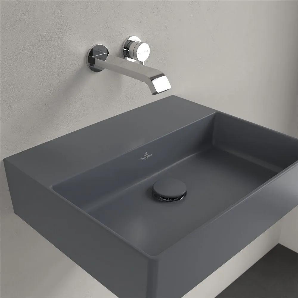 VILLEROY &amp; BOCH Memento 2.0 závesné umývadlo bez otvoru, bez prepadu, 500 x 420 mm, Graphite, s povrchom CeramicPlus, 4A2253I4