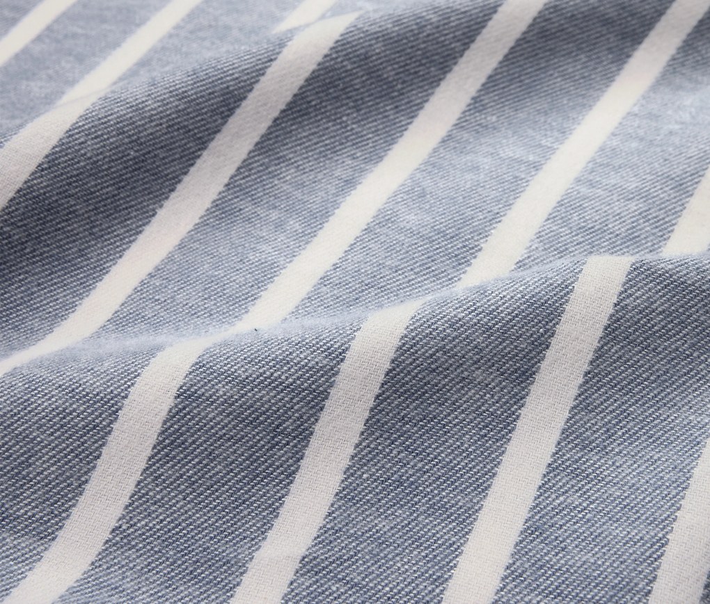 Flanelová posteľná bielizeň, pásikavá, modrá, štandardná veľkosť