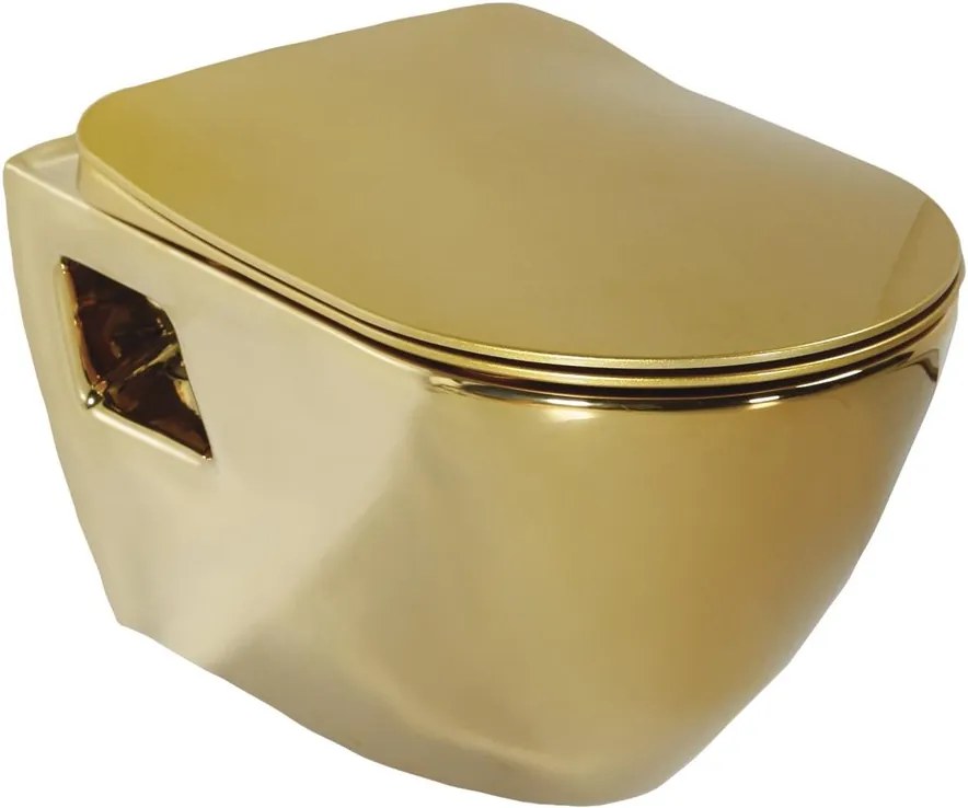 SAPHO - PAULA WC závesné 35,5x50cm, zlata (TP325.00010) (TP325-AK00)