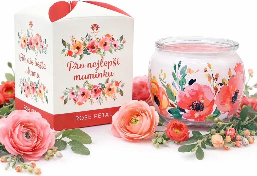 ARÔME Vonná sviečka 90 g Pre najlepšiu babičku, s vôňou ruže