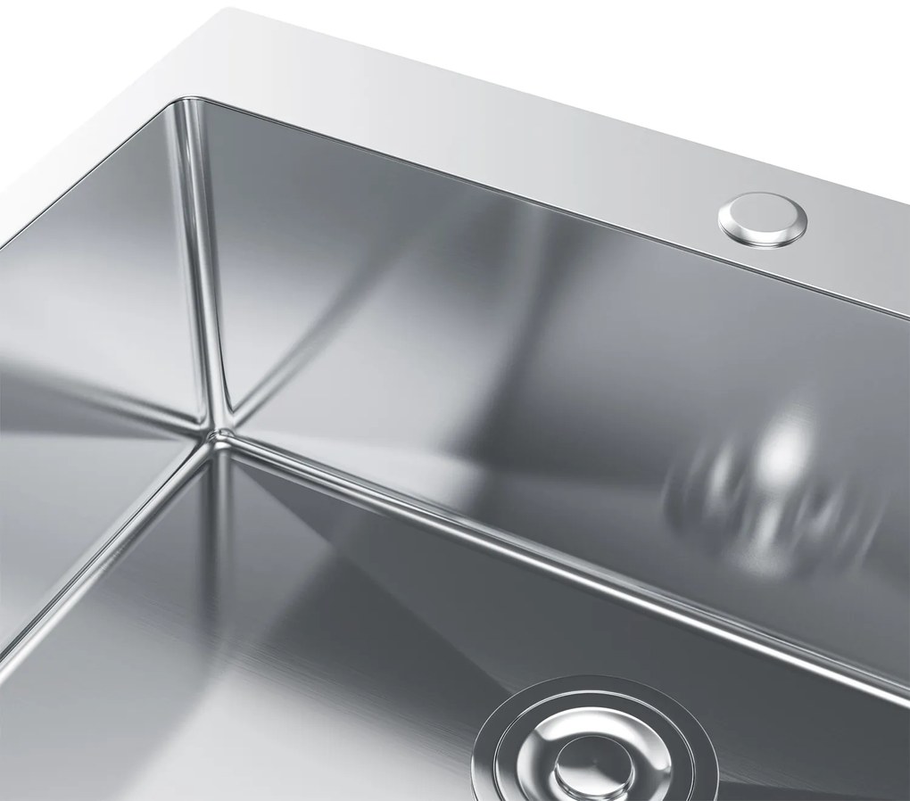 Erga HD, 1-komorový oceľový drez 600x500x210 mm, oceľová, ERG-MLS-HD6050X