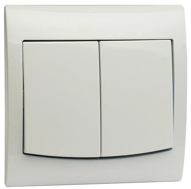 Vypínač dvojitý biely V LP-2V