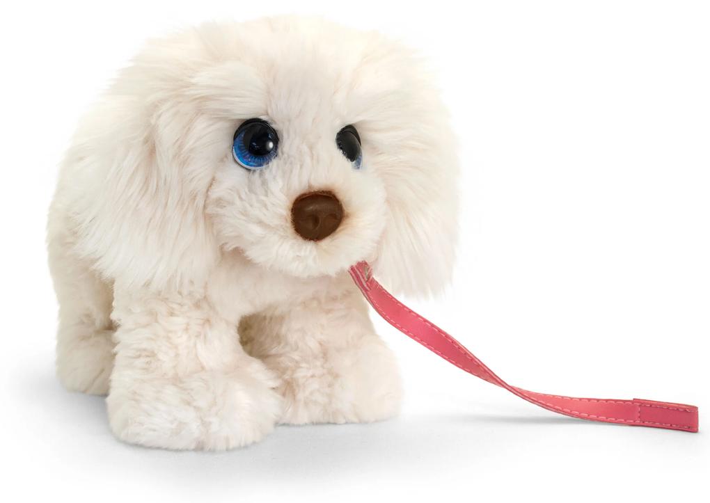 Keel Toys Plyšový psík s vodítkom Druh plyšáka: Krémový biely