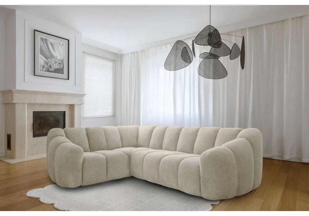 Béžová rohová pohovka (ľavý roh/do L) Shell – Miuform