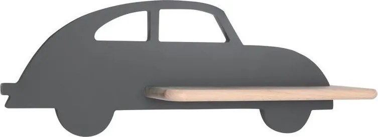LED Detské nástenné svietidlo s poličkou CAR LED/5W/230V šedá/drevo