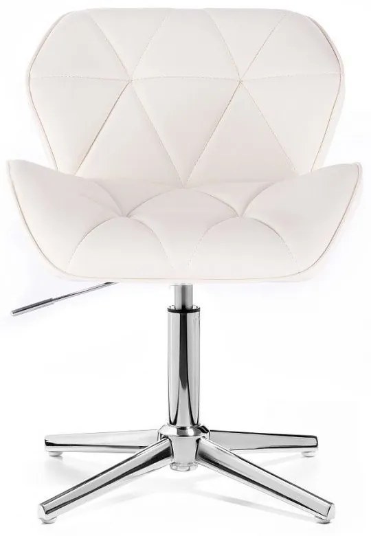 LuxuryForm DESIGN Stolička MILANO na striebornom kríži - biela