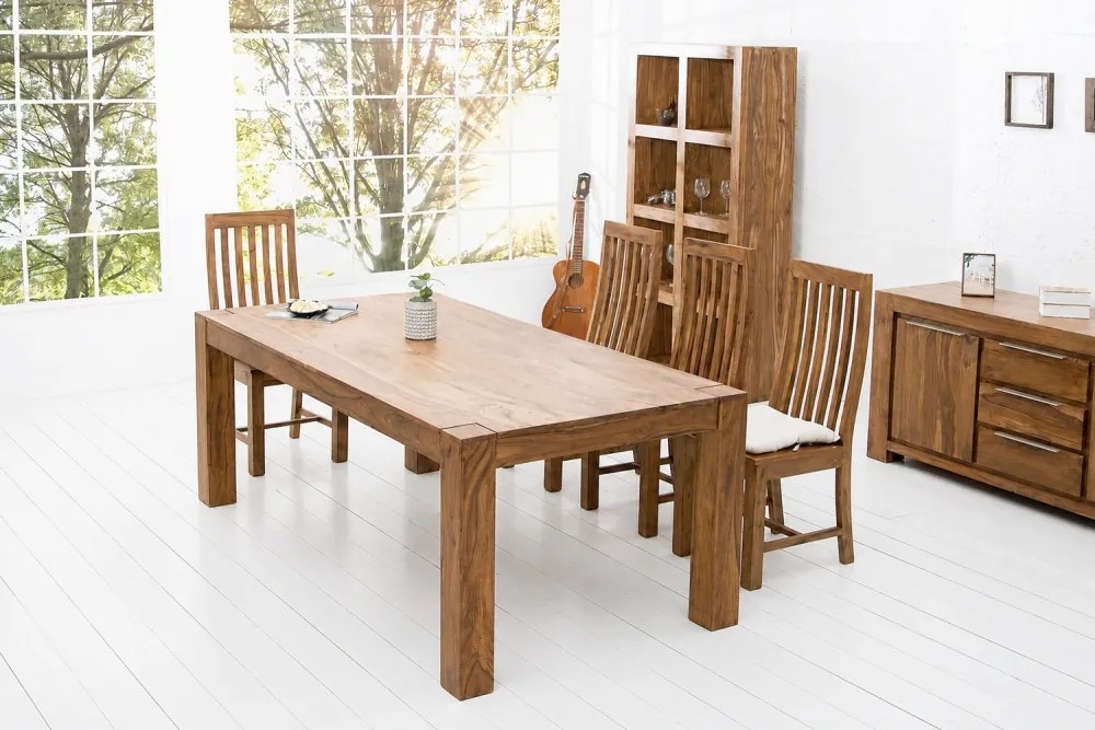 Jedálenský set - stôl z masívu Timber 160cm + 4 stoličky Timber masív