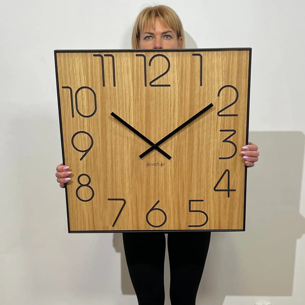 Dekorstudio Drevené hodiny na stenu Wood Square 60cm