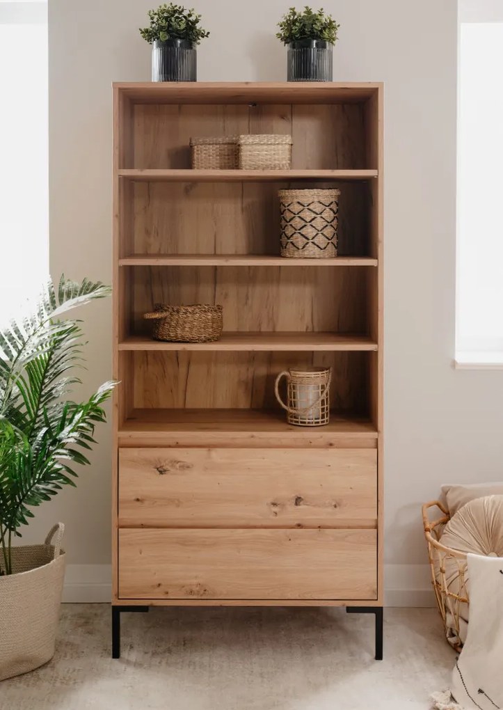 Široký regál so zásuvkami Korsika, dub artisan