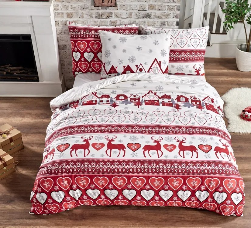 Vianočné obliečky bavlnené Sisi EMI: Štandardný set jednolôžko obsahuje 1x 140x200 + 1x 70x90