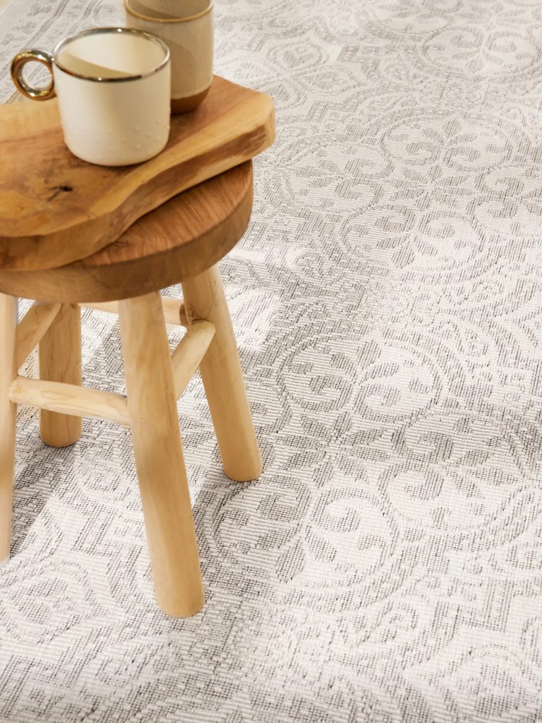 Kusový koberec Duet 106251 Rosel White/Gray - na von aj na doma, 120x170, šedá, chodba / predsieň, NORTHRUGS