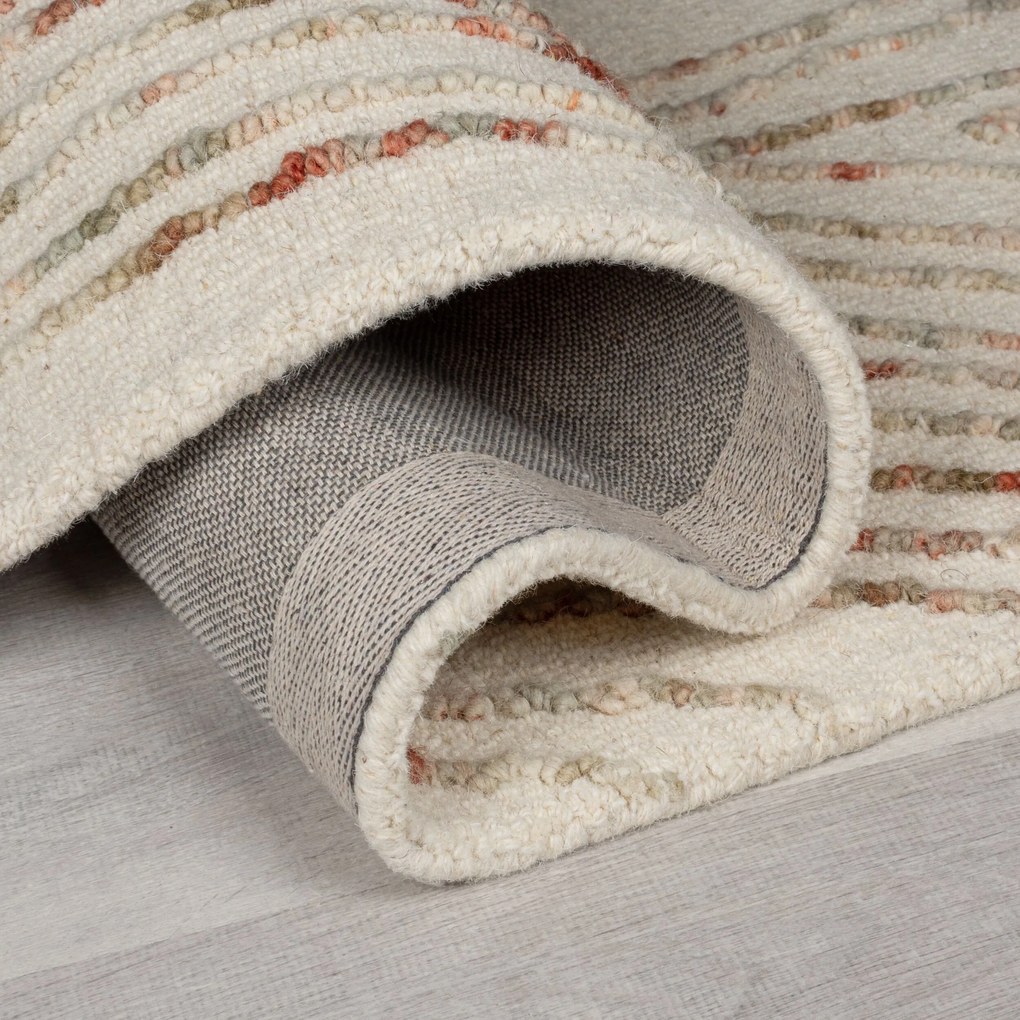 Flair Rugs, Kusový koberec Memphis Abstract Swirl Natural/Orange, 160x230, béžová, obývacia izba