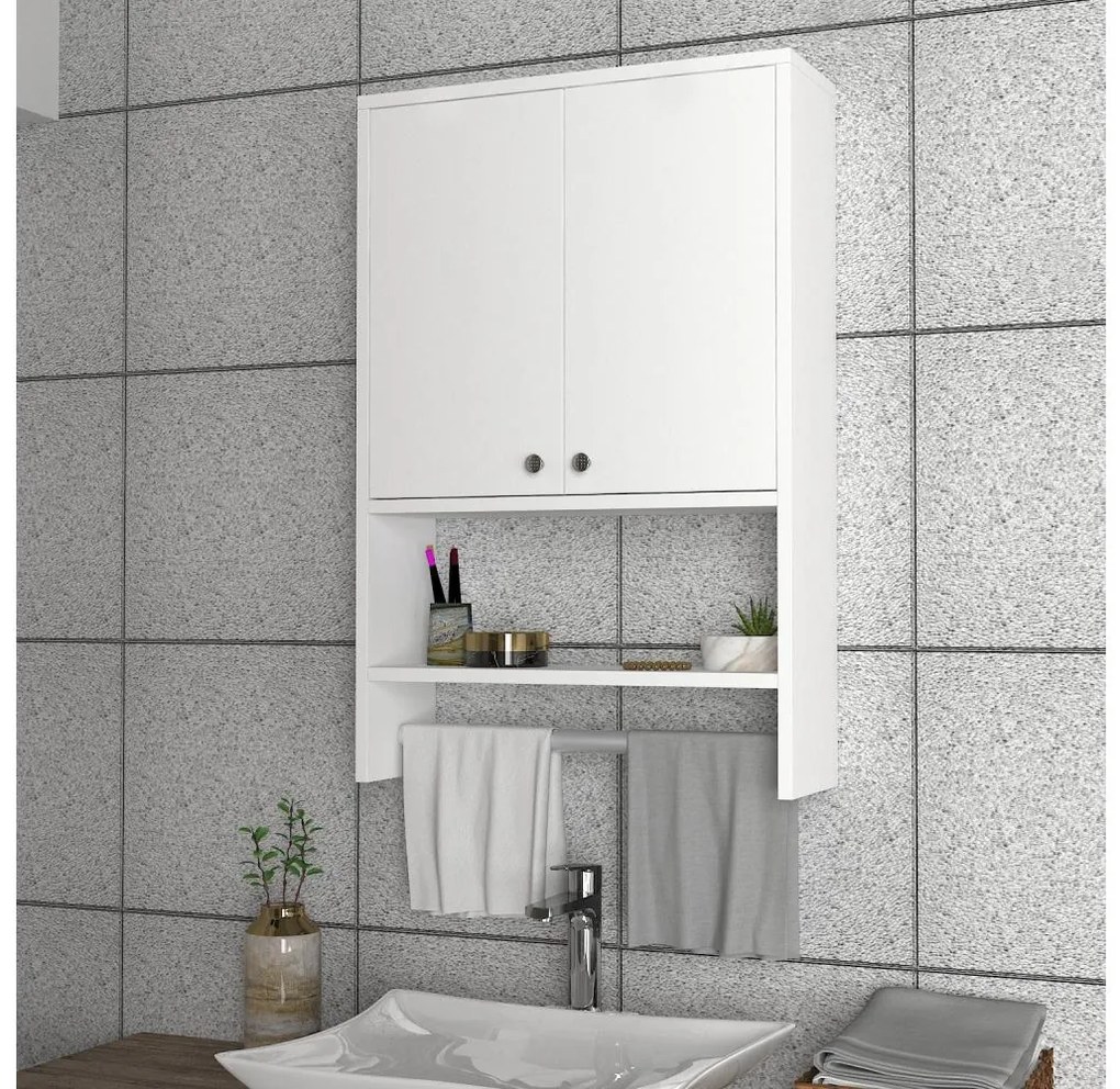 Asir Kúpeľňová nástenná skrinka VIRA 90x59 cm biela 756FRN3907