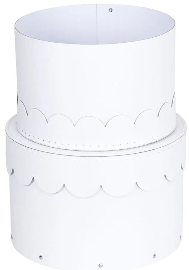 Biele kartónové úložné boxy v súprave 2 ks s vekom ø 26x17,5 cm Wilma Paper Laminate – Bigso