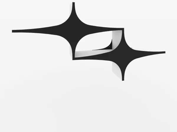 Nástenná polica SUSEN 69x135 cm biela/čierna