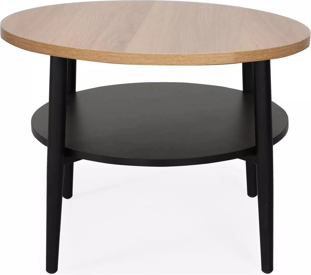 Konferenčný stolík Ella 60 cm dubový/čierny