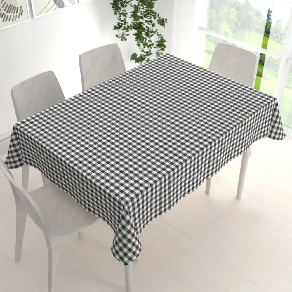 Biante Dekoračný obdĺžnikový obrus Rebeka RE-011 Sivo-biela kocka stredná 120x140 cm