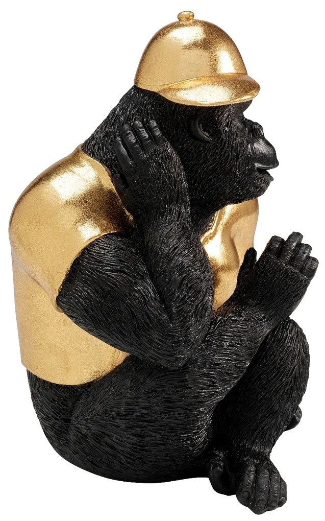 Glam Gorilla dekorácia čierno-zlatá 26 cm