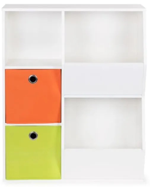 ECOTOYS Detský drevený regál 94x76x28,2cm White