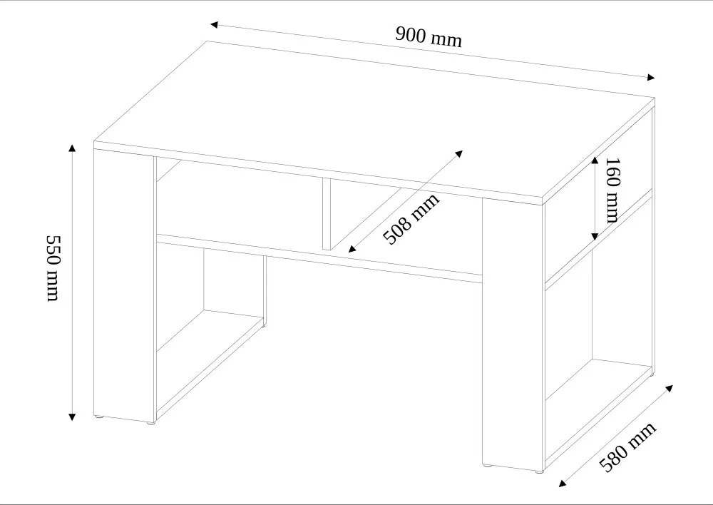 Moderný konferenčný stolík 58 x 90 x 55 cm sonoma