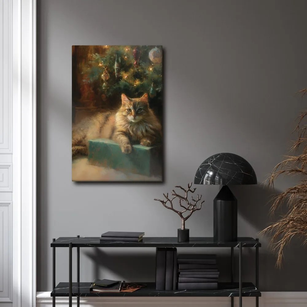 Obraz sviatočná atmosféra s mačkou