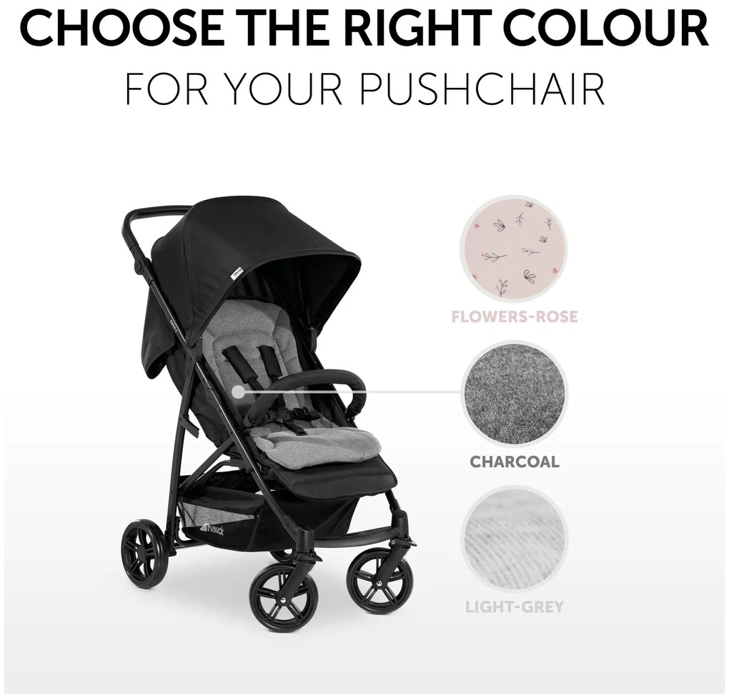 Hauck Podložka do kočíka Liner Charcoal