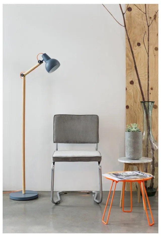 Sivé čalúnené hojdacie jedálenské stoličky v súprave 2 ks Ridge Kink Rib – Zuiver