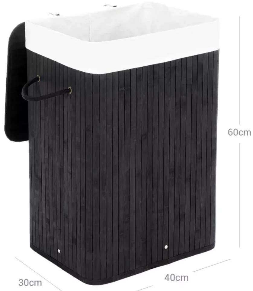 Koš na prádlo OLI 72 L černý