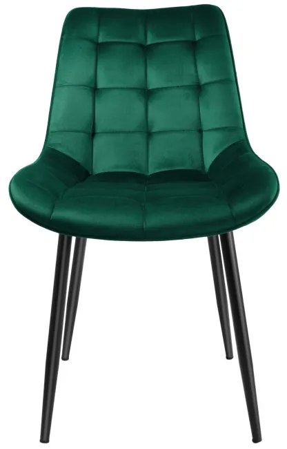 Jedálenská stolička NORMAN zamatová, tmavozelená