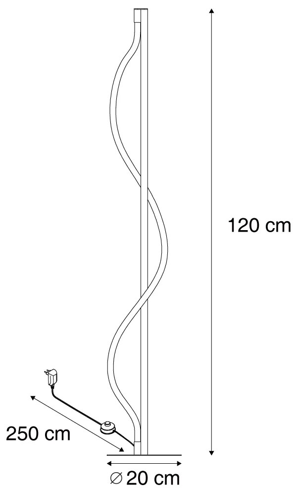 Moderná stojaca lampa čierna vrátane LED 3-stupňové stmievanie - Twirl