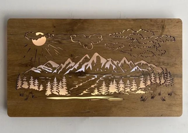 Podsvietený obraz Vrchy na batériu