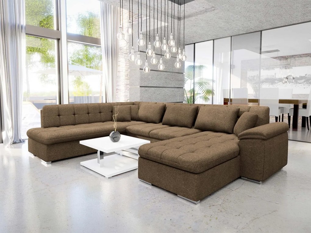 Rohová sedačka s funkciou spania Tony Sale, Dostupné poťahy: ekokoža Soft 017 (biela) + Lux 06, Strana: Pravá