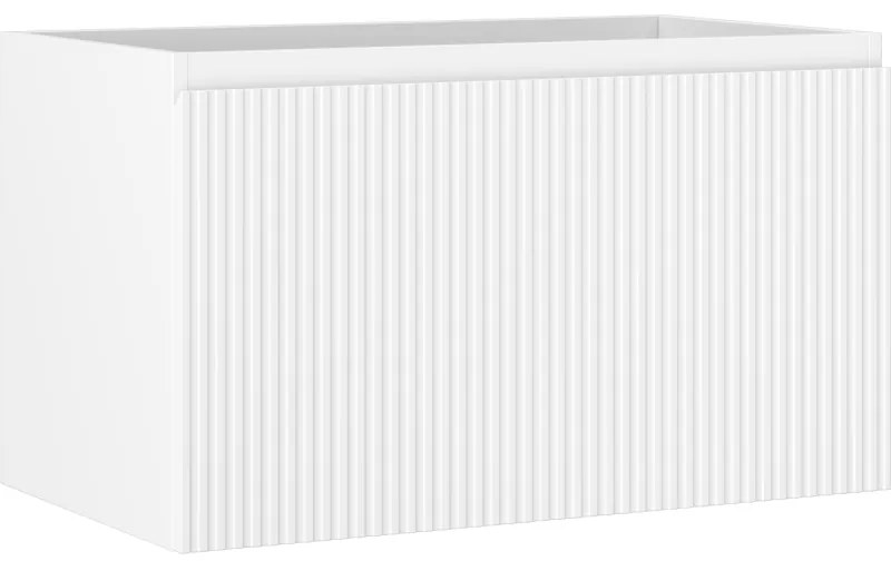 Mexen Rivel, kúpeľňová skrinka 80 cm, 1 zásuvka, drážkovaná, biela matná, 91A20-08047-1-BF01