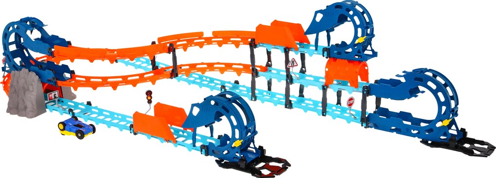 Ramiz Interaktívna pretekárska dráha s tunelom + obojstranné autíčko pre deti 3+ Zvuky Svetlá 80 el.