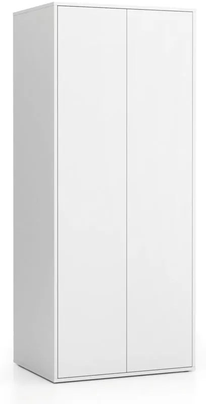 PLAN Kancelárska šatníková skriňa LAYERS, šatníková tyč, 800 x 600 x 1905 mm, biela