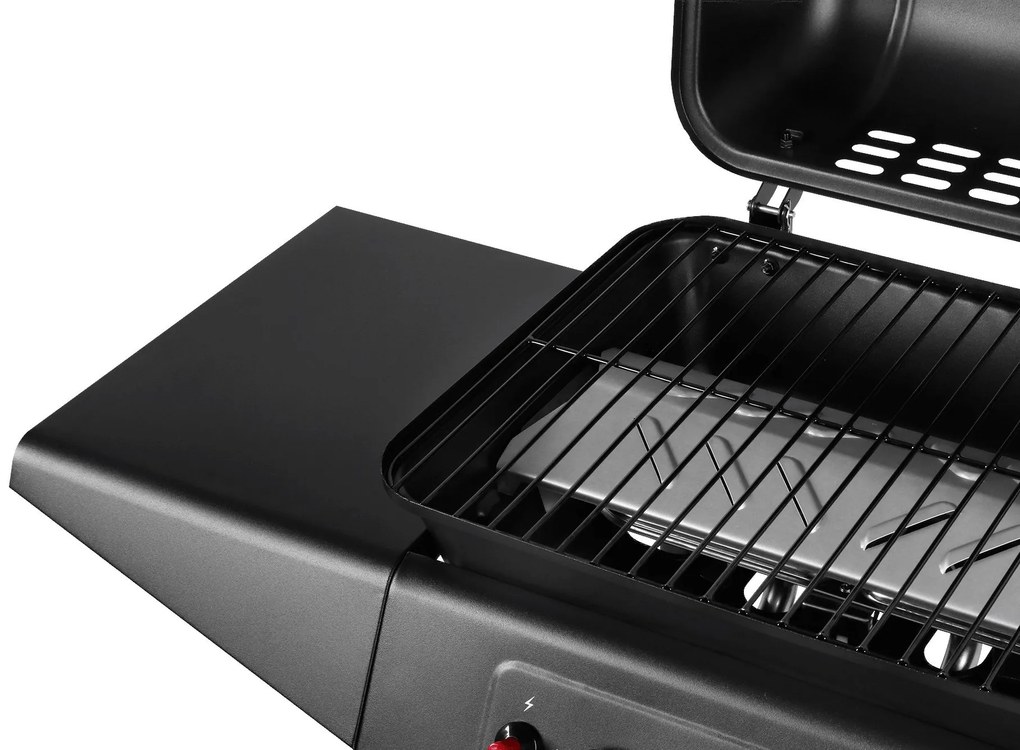 Teesa TSA0080 Plynový gril 2000, 2 horáky, 5 kW, čierny