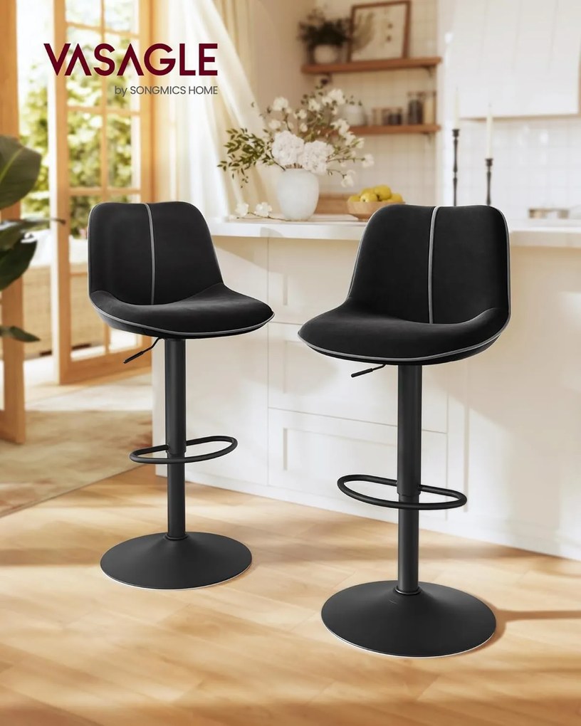 Sada 2 ks barových židlí Vasagle Muriel černá