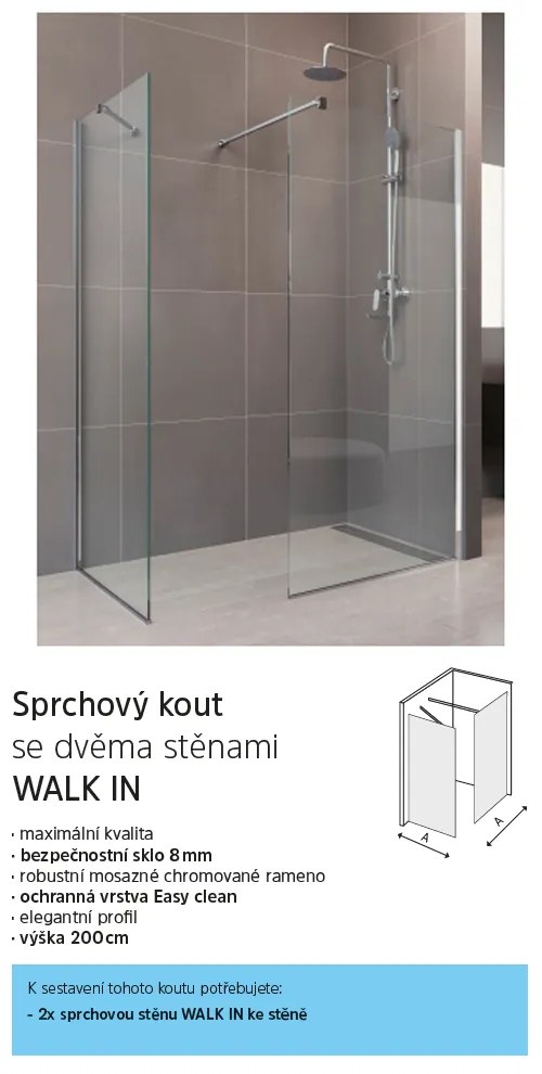 Mereo Mereo, Sprchová stena WALK IN, Novea, chróm ALU, sklo Číre, MER-CK10606H
