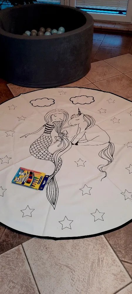 Butter Kings, KOBEREC - OMAĽOVÁNKY - Talking under the stars, 130x130 (priemer) kruh, biela, detská izba