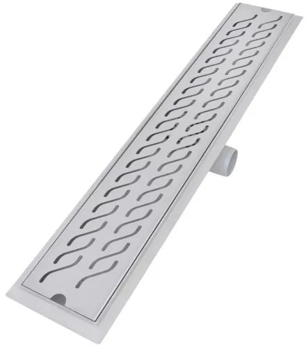vidaXL Rovný sprchový odtok s vlnkami, 730x140 mm, nerezová oceľ-