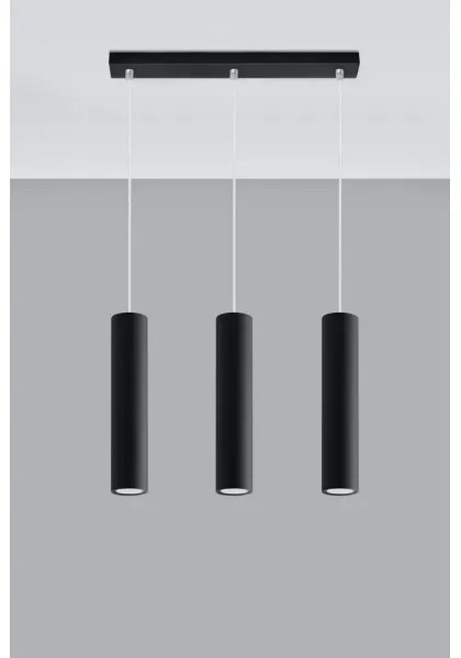 Sollux SL.0329 - Luster na lanku LAGOS 3 3xGU10/10W/230V čierna