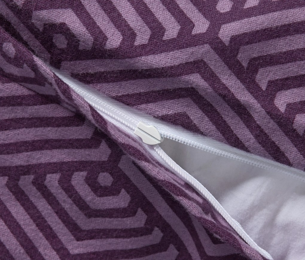 Flanelová posteľná bielizeň, štandardná veľkosť, fialová