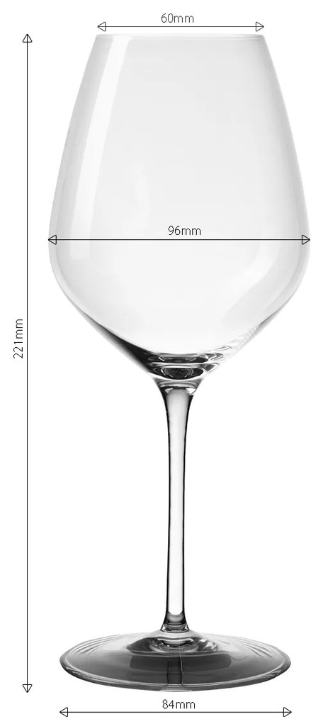 Poháre na červené víno 570 ml set 6 ks - Optima Glas Lunasol - 322681