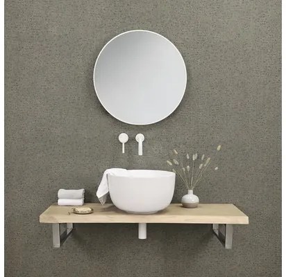Zrkadlo do kúpeľne s rámom Ø 80 cm biele