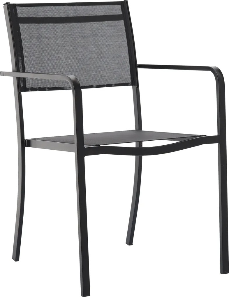 CH Záhradná stohovateľná stolička Casto - čierna