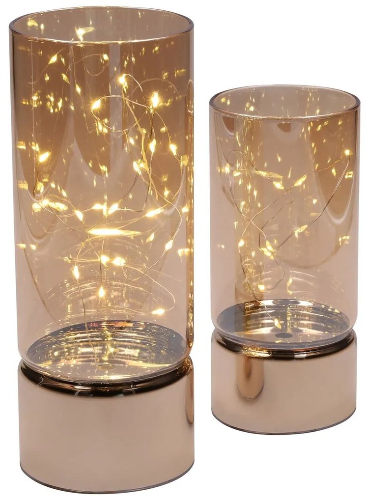 LED svetelná dekorácia Valce, napájanie: batériové, teplá biela, 20 cm