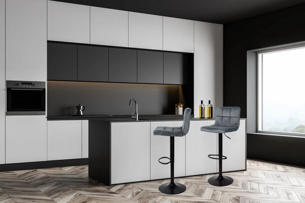 Barová stolička ARAKO II zamat sivá