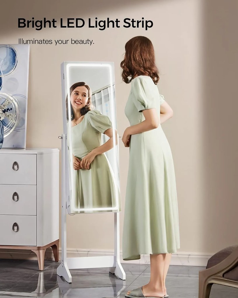 Šperkovnica SONGMICS s LED osvetlením JJC012W01